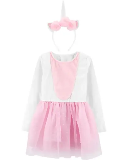 Vestido 2-3 con Tutu con vincha de unicornio
