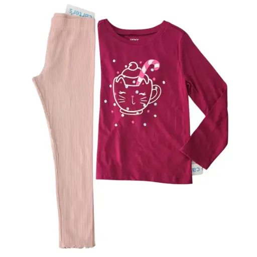 Manga larga de algodón y legging, talla 7 