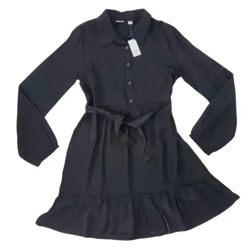 Vestido negro tela ligera, talla 8