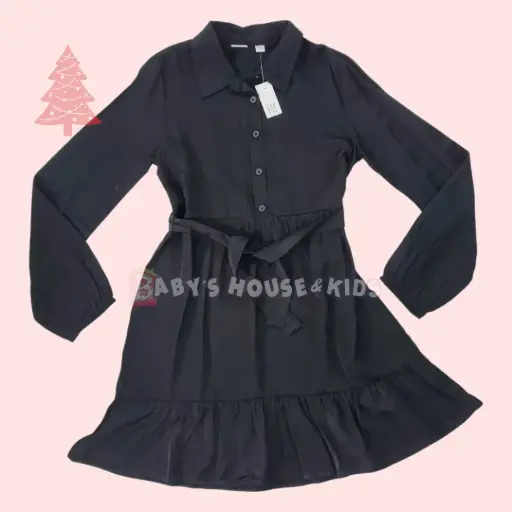 Vestido negro tela ligera, talla 8