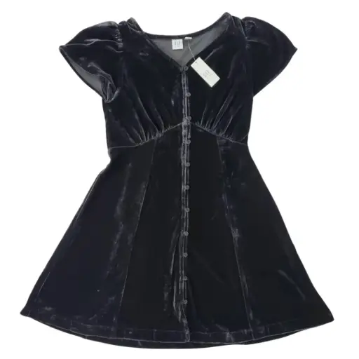 Vestido negro de pana, talla 8 