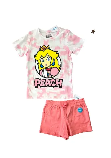 Camiseta Peach y short talla 8