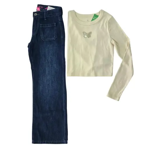 Blusa con Jeans ancho, talla 10