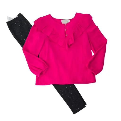 Blusa Fuscia y leggings,talla 10 