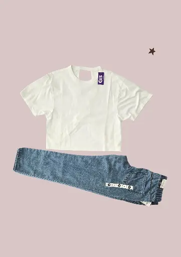 Camisa escotada por atrás y jeggings, talla 10 niña