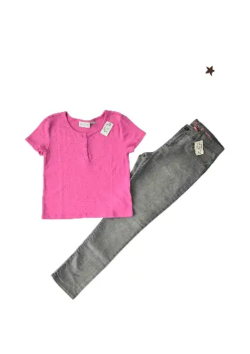 Blusa y Jean stretch super skinny, talla 10 niña