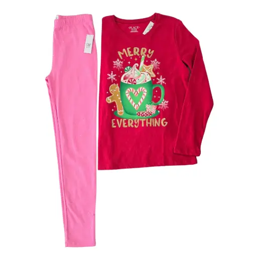 Camiseta manga larga y jeggings de temporada ☃️ talla 10