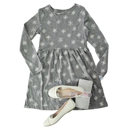 Vestido Gris de temporada algodón ☃️ talla 10