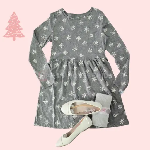 Vestido Gris de temporada algodón ☃️ talla 10