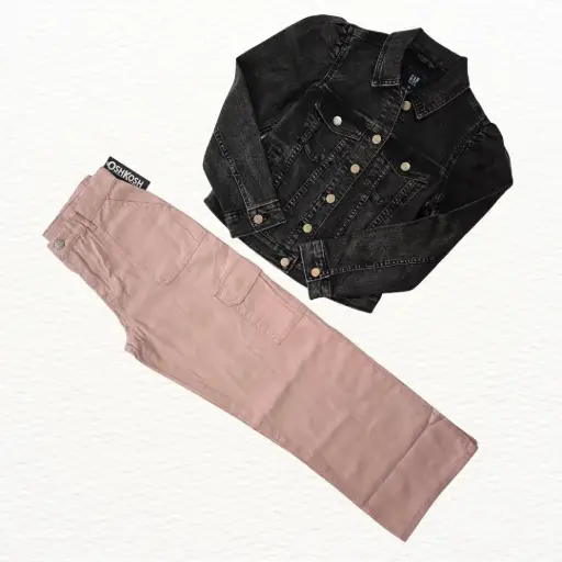 Chumpa talle corto y pantalón ancho, talla 12