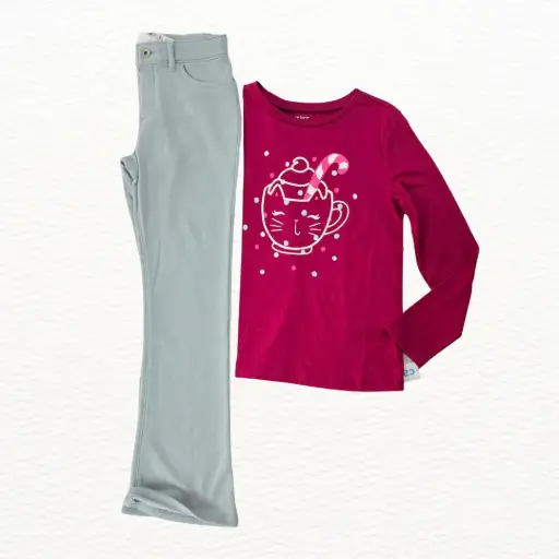 Camisa de temporada☃️ y Jeggings calientita,talla 12 