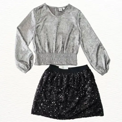 Blusa y falda de fiesta, talla 12