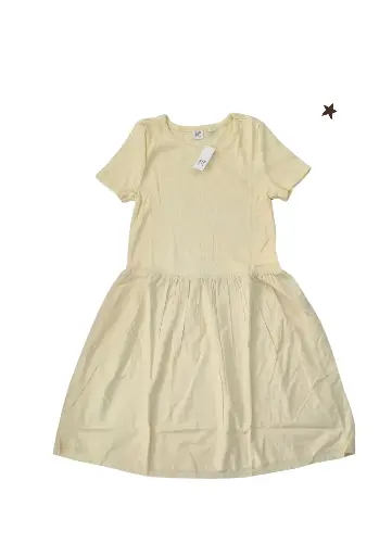 Vestido amarillo con forro interior, talla 12