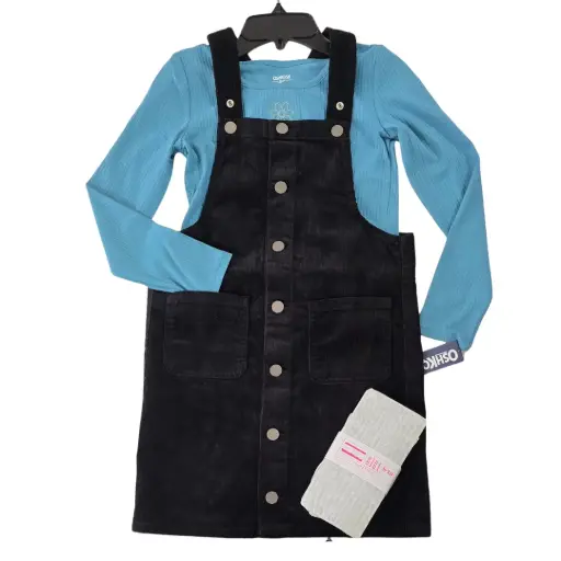 Camisa manga larga y overol corduroi, talla 14 