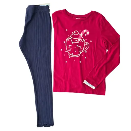 Camiseta tela ligera con leggings, talla 14 