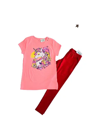 Camiseta y leggin color rojo talla 14 