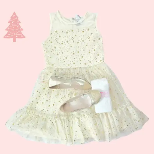 Vestido dorado, talla14