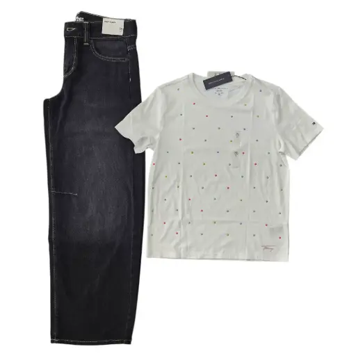 Camiseta y Jeans ancho talla 16 