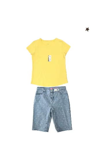 Camiseta y short stretch largo talla 16 