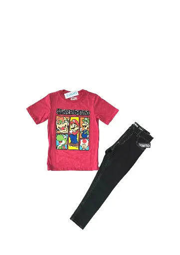 Camiseta de personaje y Jean skinny talla 7