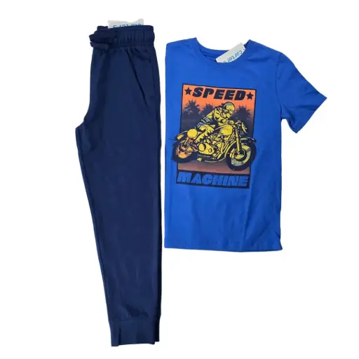 Camiseta y buzo azul marino de algodón, talla 7