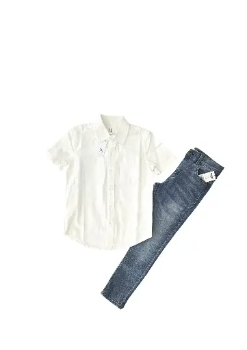 Camisa algodón y stretch y Jean skinny talla 7