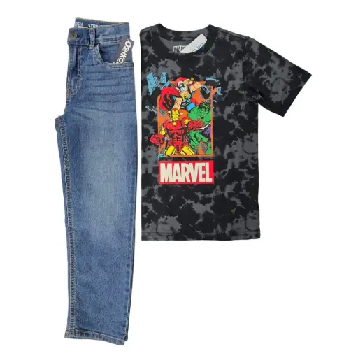 Camiseta advengers y Jeans, talla 7