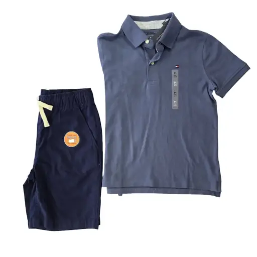 Polo y short cargo, talla 8