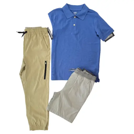 Polo, Jogger deportivo y short cargo, talla 8