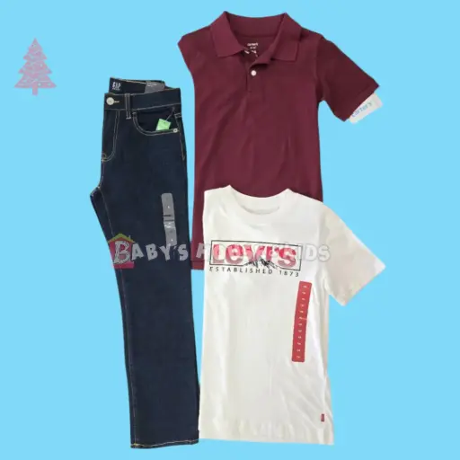 Polo , camiseta, y Jeans recto, talla 8