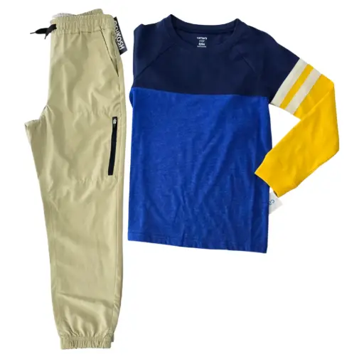 Camisa de algodón y Buzo tela deportiva, talla 8