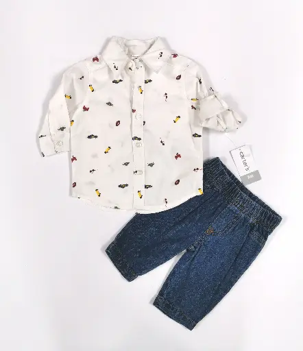 Set pantalón y camisa de botones talla 3 meses