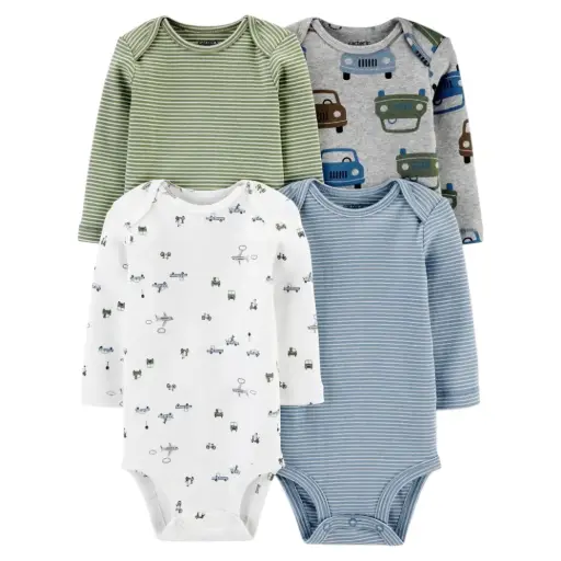 Set 4 mamelucos manga larga talla 9 meses