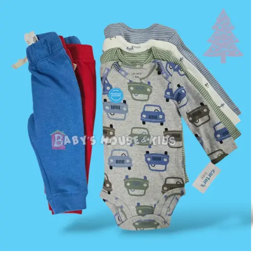 Set 4 mamelucos manga larga talla 9 meses