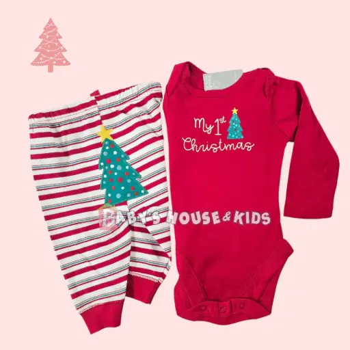 Set navideño de algodón recién nacida, talla 0-3