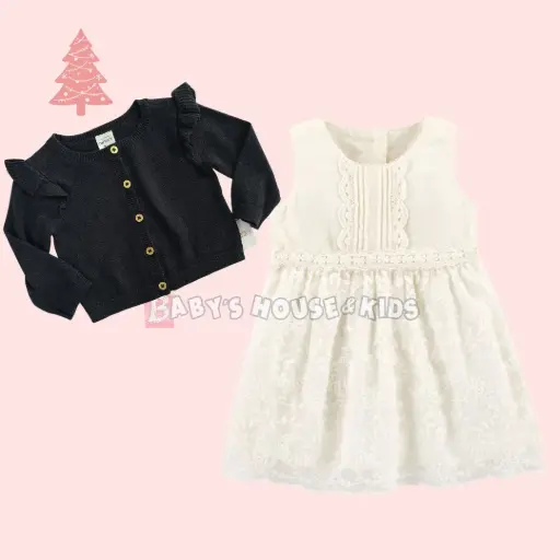 Vestido color ivory,  talla recién nacida