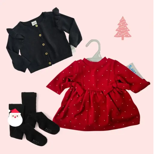 Vestido calientito de temporada ☃️ recien nacida, talla 0-3 meses