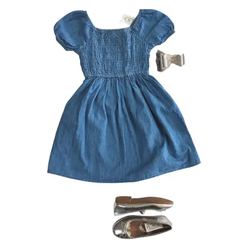 [Talla 3t] Vestido stretch tela jean, talla 3t