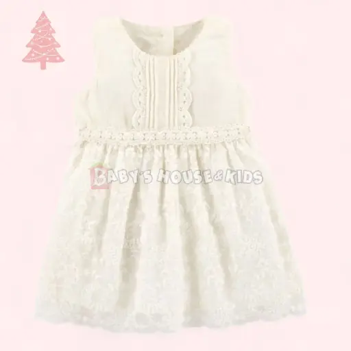 Vestido color ivory,talla 6 meses