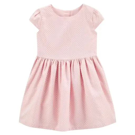 Vestido rosa pastel con forro interior, tela satín, talla 3t