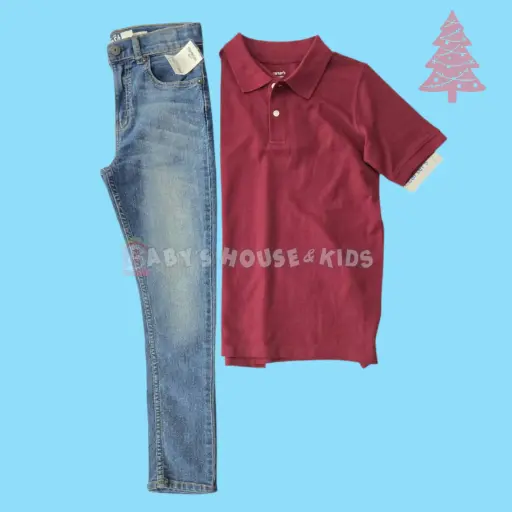 Camisa polo y Jean skinny, talla 10