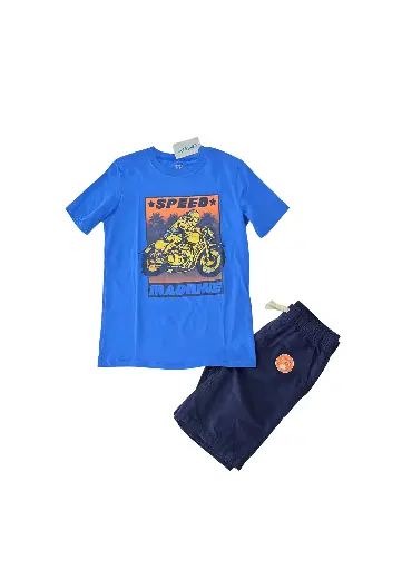 Camiseta y short azul talla 10