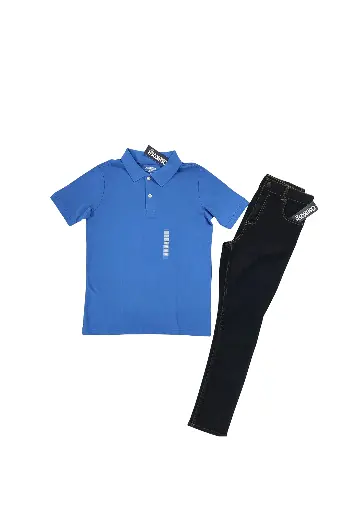 Polo azul y Jean skinny stretch talla 12