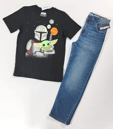 Camiseta star wars y jean straight stretch talla 12 años