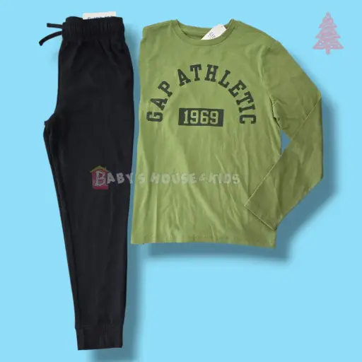 Camiseta y buzo negro de algodón, talla 12