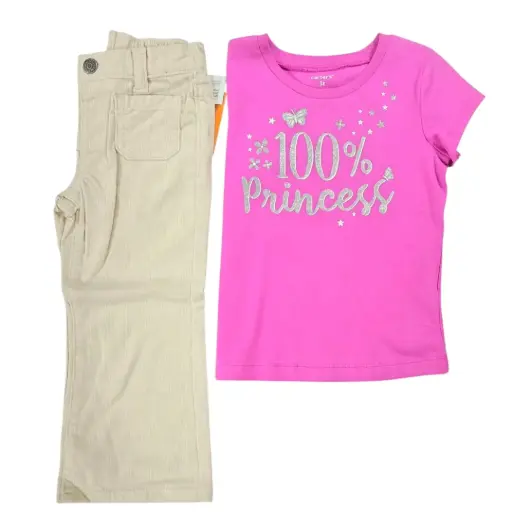 Camiseta Princess y pantalón ancho, talla 3t