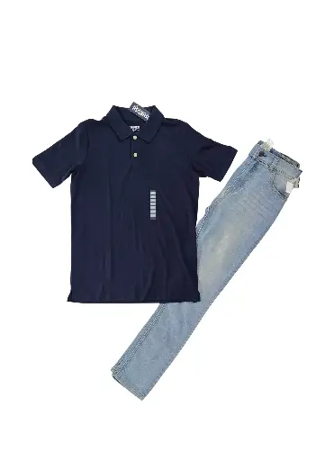 Polo azul marino y Jean skinny talla 14 años 