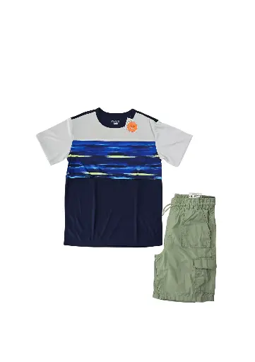 Camisa tela deportiva y short cargo talla 14 años 