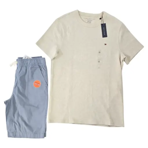 Camiseta tela gruesa y short, talla 14