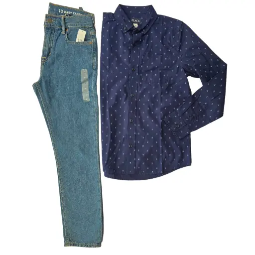 Manga larga y Jeans slim recto, talla 14